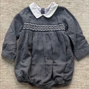 Classic Gray Checkered Baby Romper